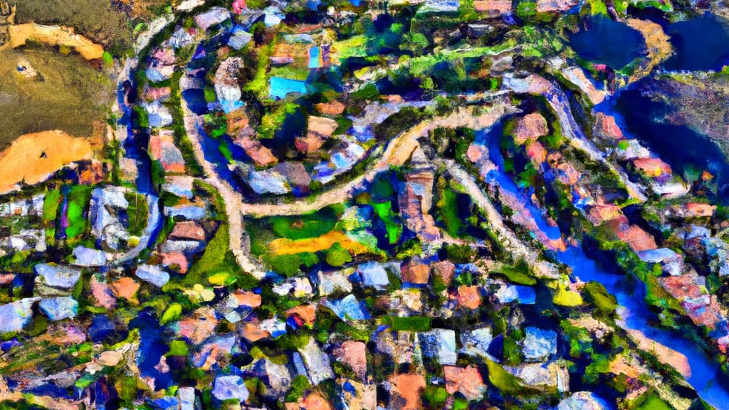 Yorba Linda, California painted from the sky
