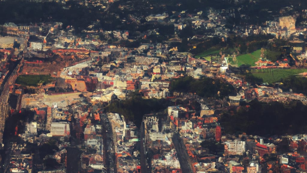 York, Pennsylvania painted from the sky