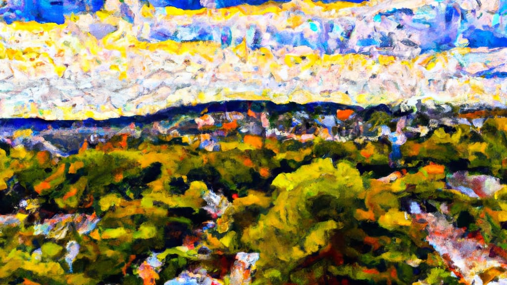 Yorktown Heights, New York painted from the sky