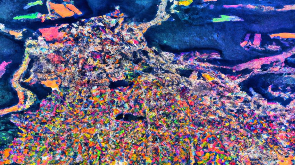 Adelphi, Maryland painted from the sky