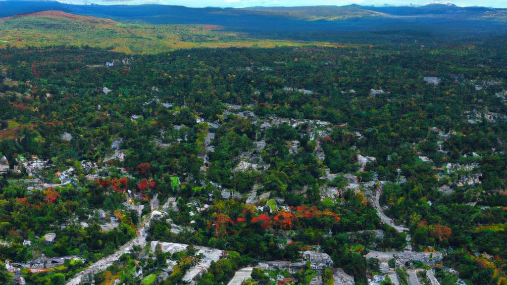 Allenstown, New Hampshire painted from the sky
