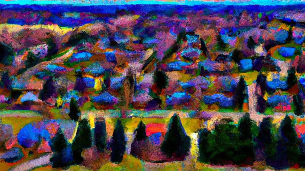 Arden Hills, Minnesota painted from the sky