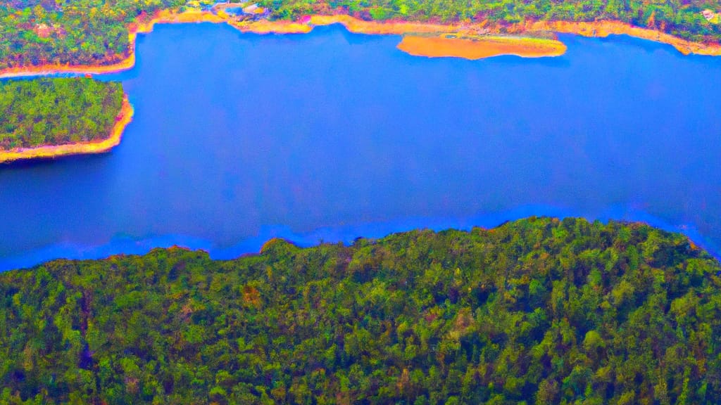 Berkeley Lake, Georgia painted from the sky