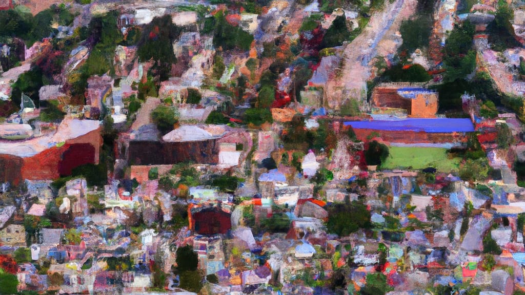 Berwyn, Pennsylvania painted from the sky