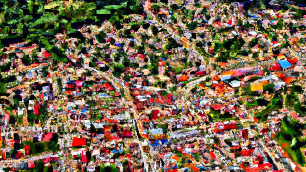 Bloomsdale, Missouri painted from the sky