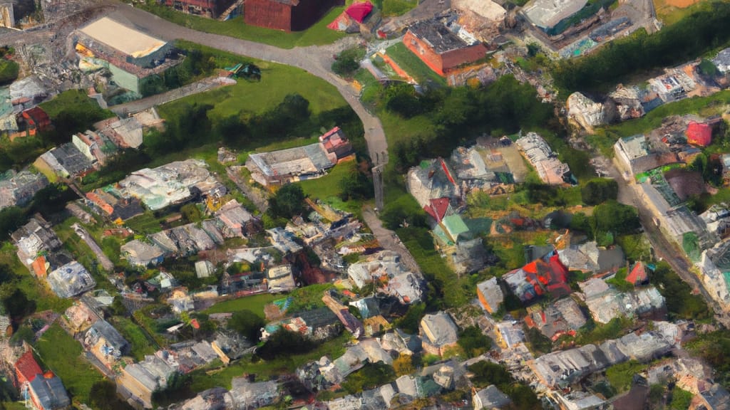 Breinigsville, Pennsylvania painted from the sky