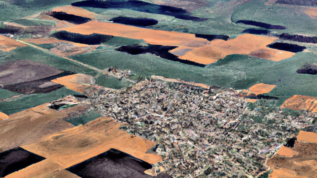 Bushnell, Illinois painted from the sky