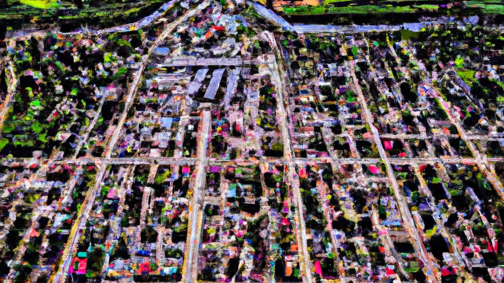 Cannon Falls, Minnesota painted from the sky