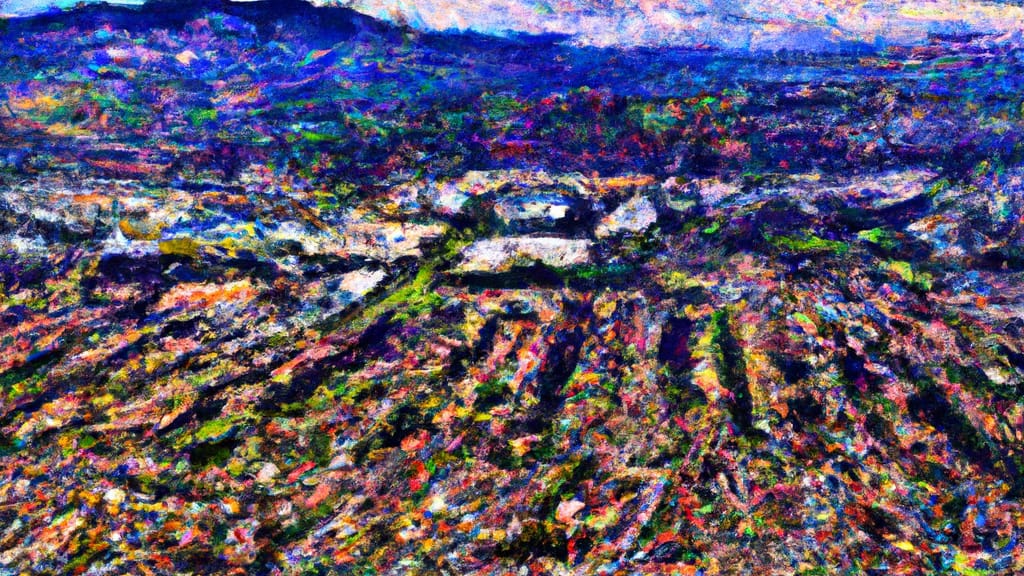 Canoga Park, California painted from the sky