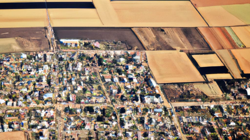 Canton, South Dakota painted from the sky