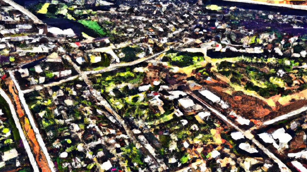 Canton, Texas painted from the sky