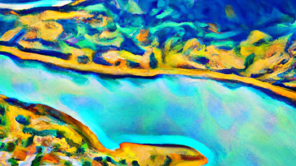 Canyon Lake, California painted from the sky