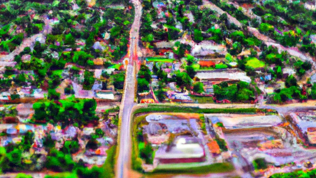 Centre, Alabama painted from the sky