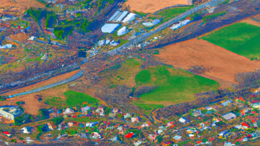 Clifton, Virginia painted from the sky