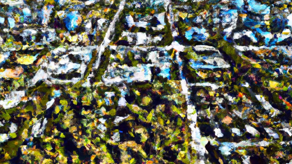 Coral Gables, Florida painted from the sky