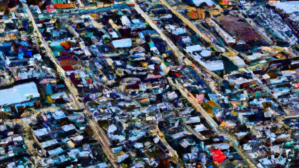 Corydon, Indiana painted from the sky