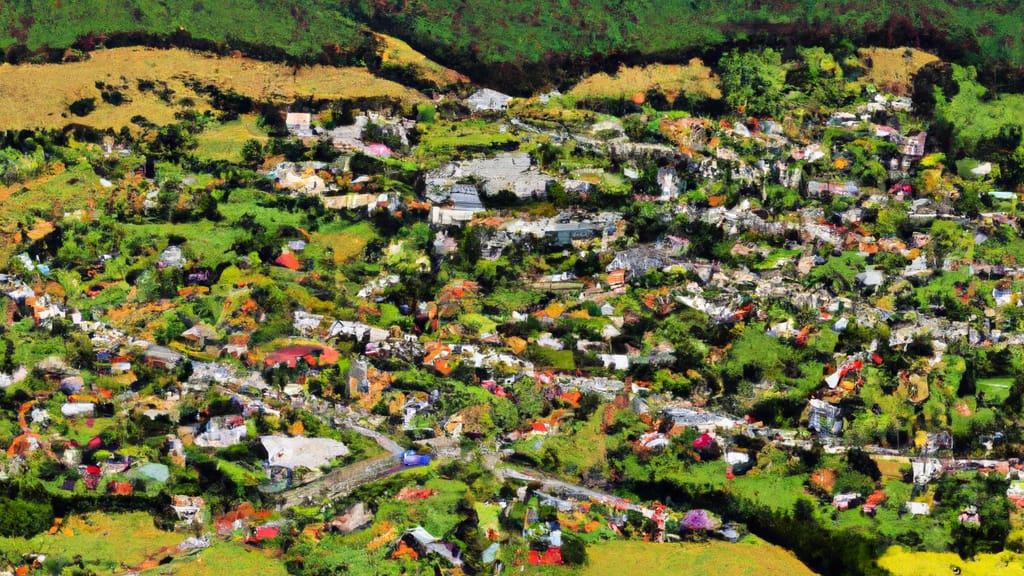 Crimora, Virginia painted from the sky