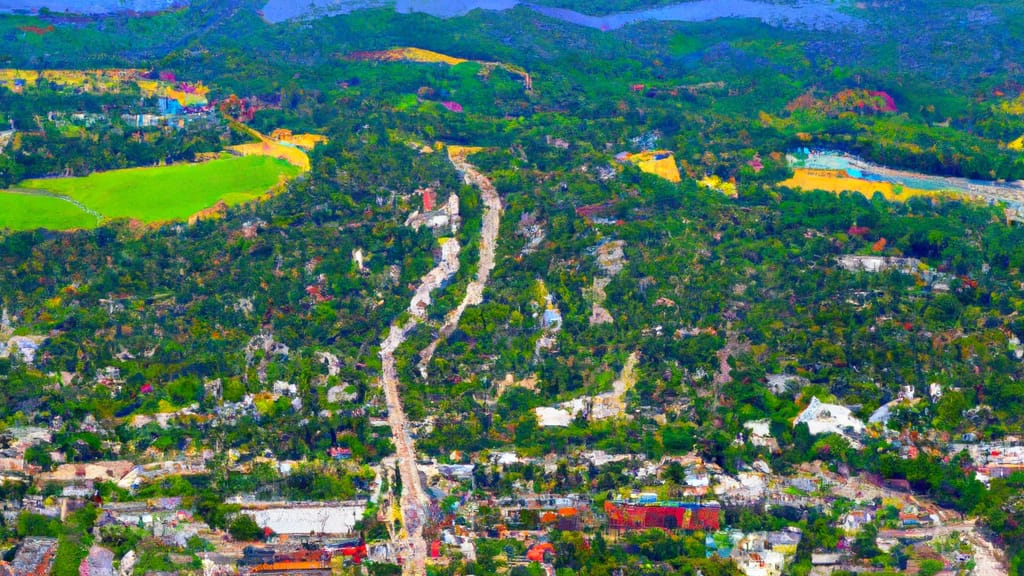 Cumberland, Maine painted from the sky