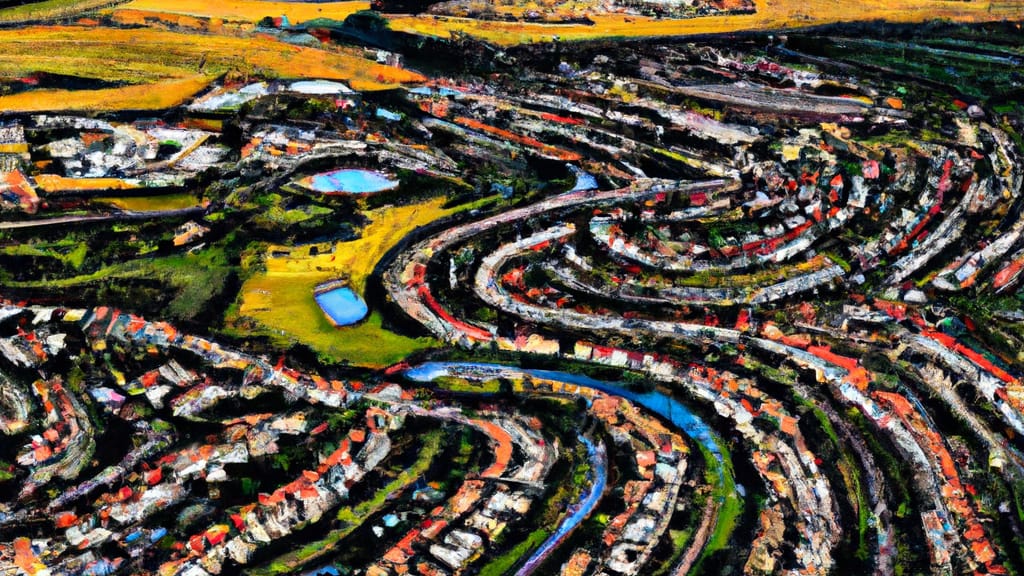 Cypress, Texas painted from the sky