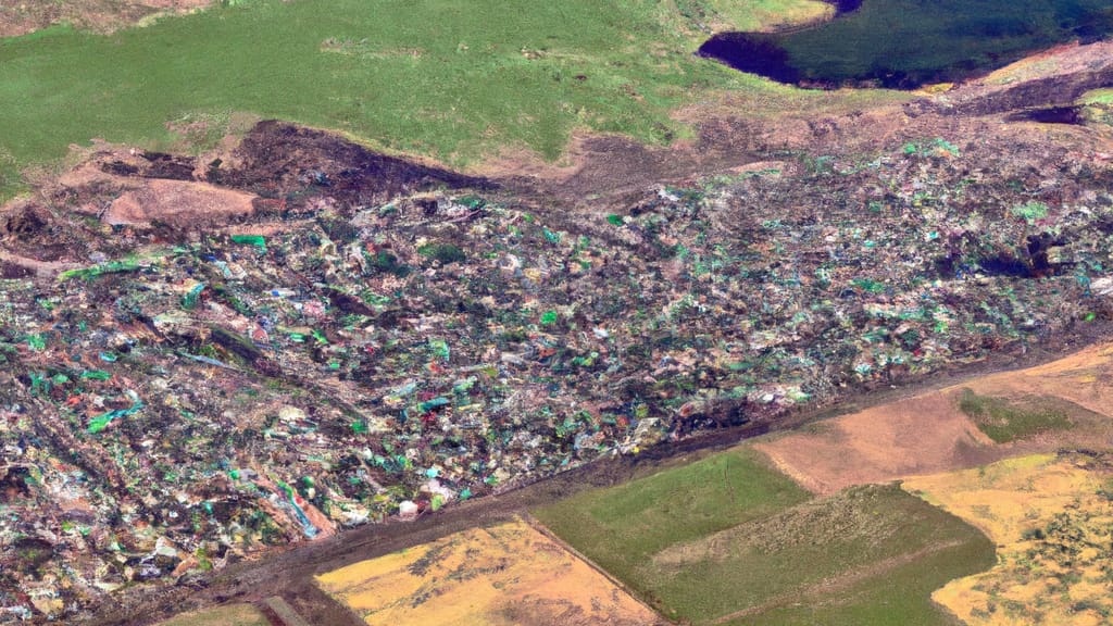 Damascus, Oregon painted from the sky