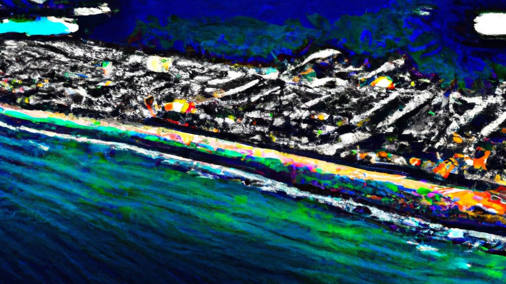 Dania Beach, Florida painted from the sky