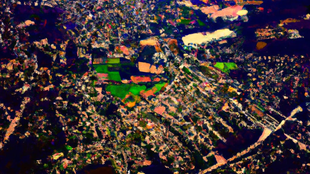 Delhi, California painted from the sky