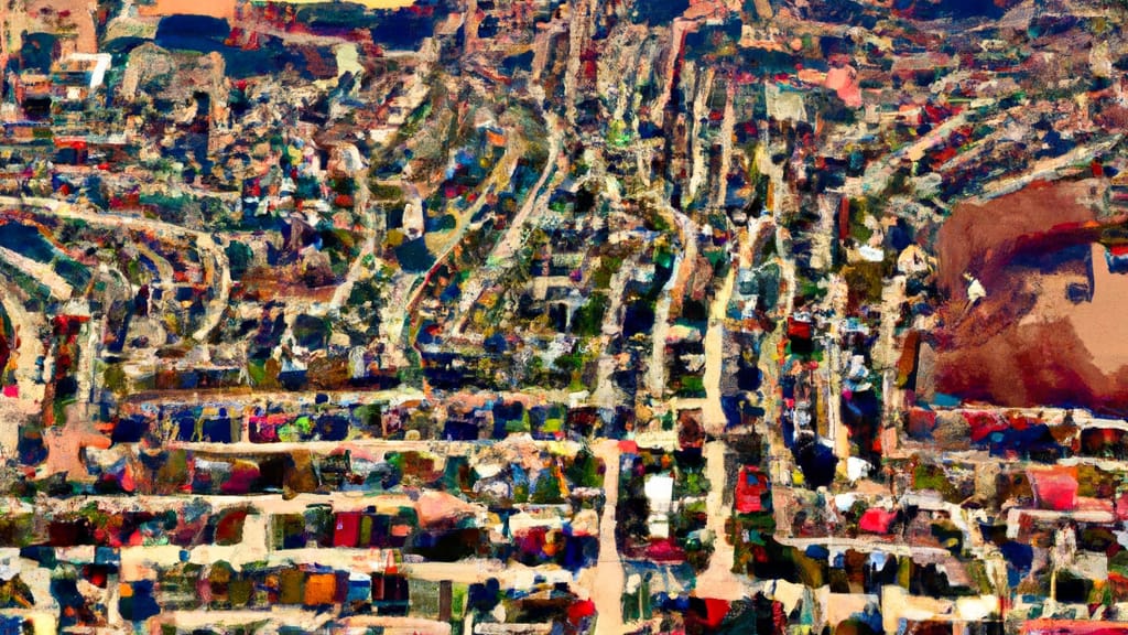 Deptford, New Jersey painted from the sky