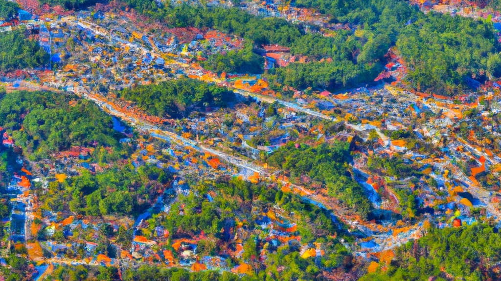 Dunwoody, Georgia painted from the sky