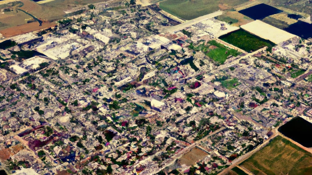 Elm Mott, Texas painted from the sky