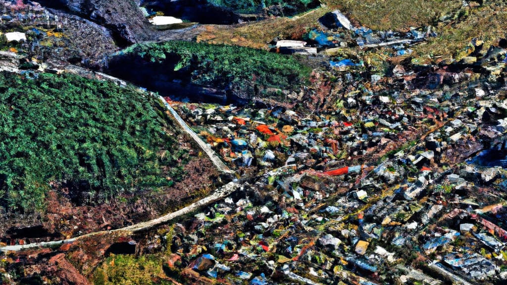 Erwin, North Carolina painted from the sky