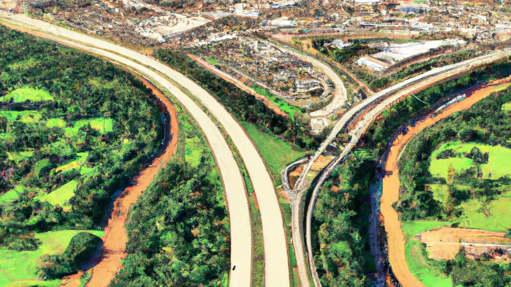 Farmers Branch, Texas painted from the sky