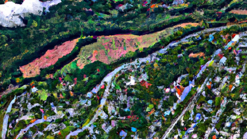 Fort Plain, New York painted from the sky