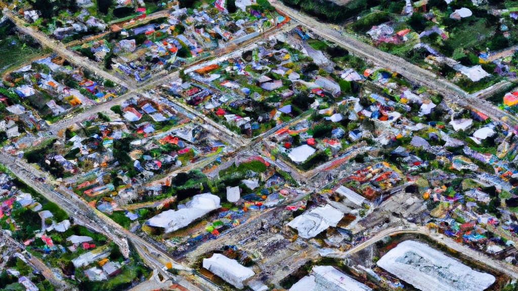 Gladstone, Missouri painted from the sky
