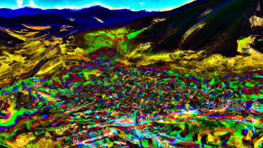Granby, Colorado painted from the sky