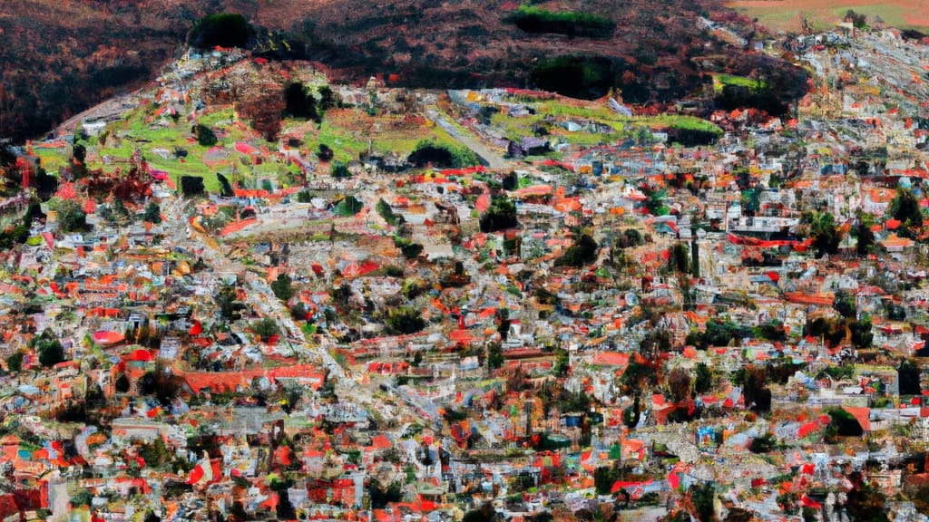 Hamilton, Virginia painted from the sky