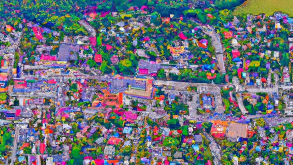 Hayesville, North Carolina painted from the sky