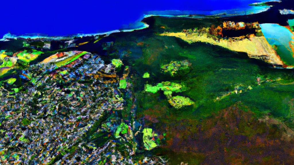 Honokaa, Hawaii painted from the sky