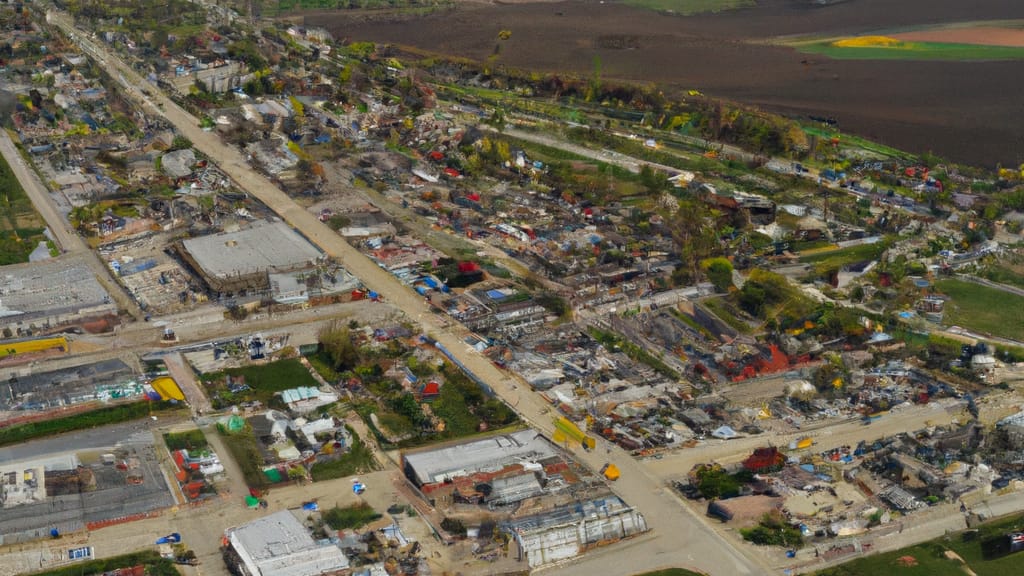 Huxley, Iowa painted from the sky