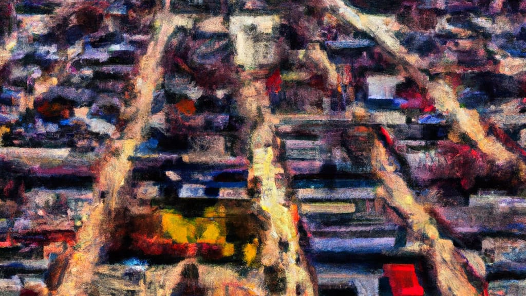 Lagrange, Indiana painted from the sky