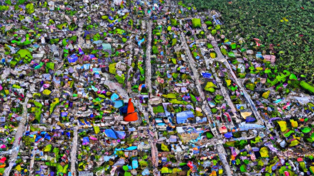 Lindale, Texas painted from the sky