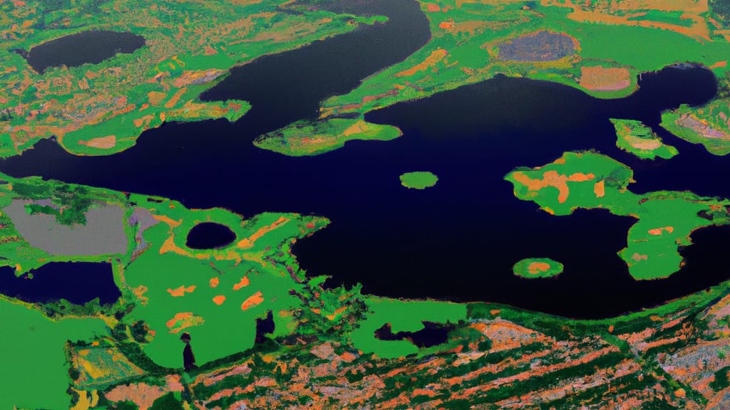 Lino Lakes, Minnesota painted from the sky