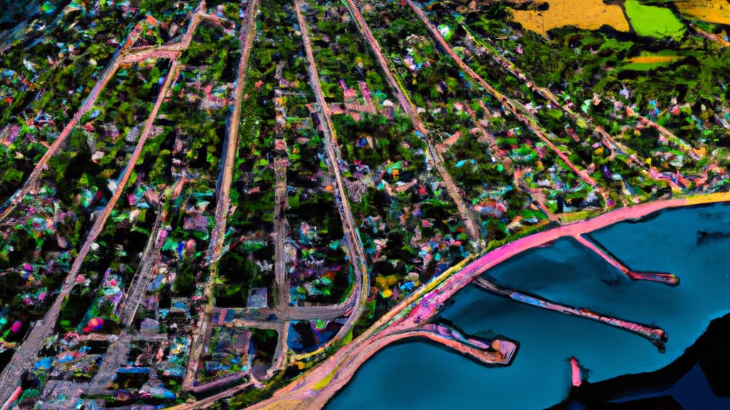 Manhattan Beach, Minnesota painted from the sky