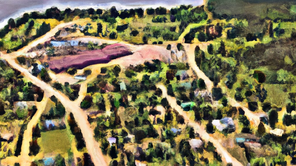 Marine on Saint Croix, Minnesota painted from the sky