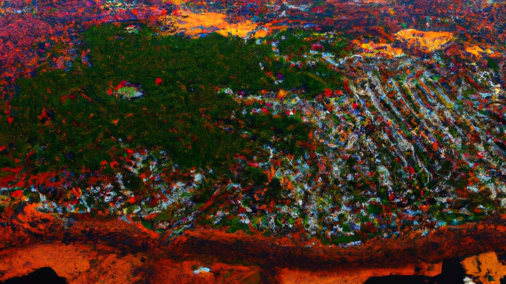 Moriches, New York painted from the sky