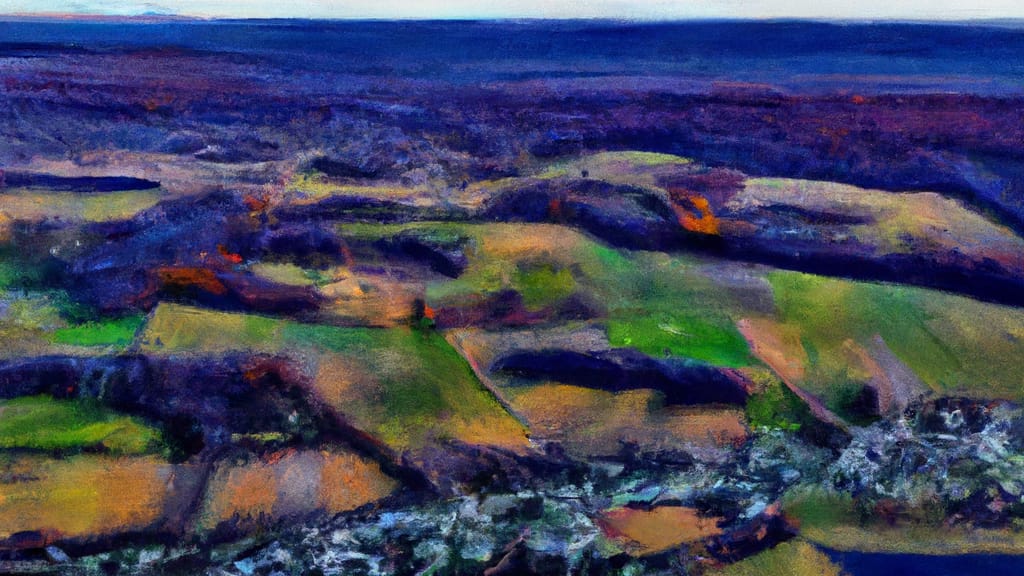 Mount Morris, New York painted from the sky