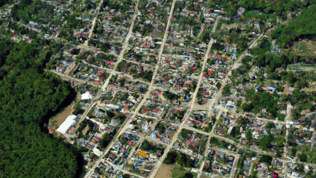 Newburg, Wisconsin painted from the sky