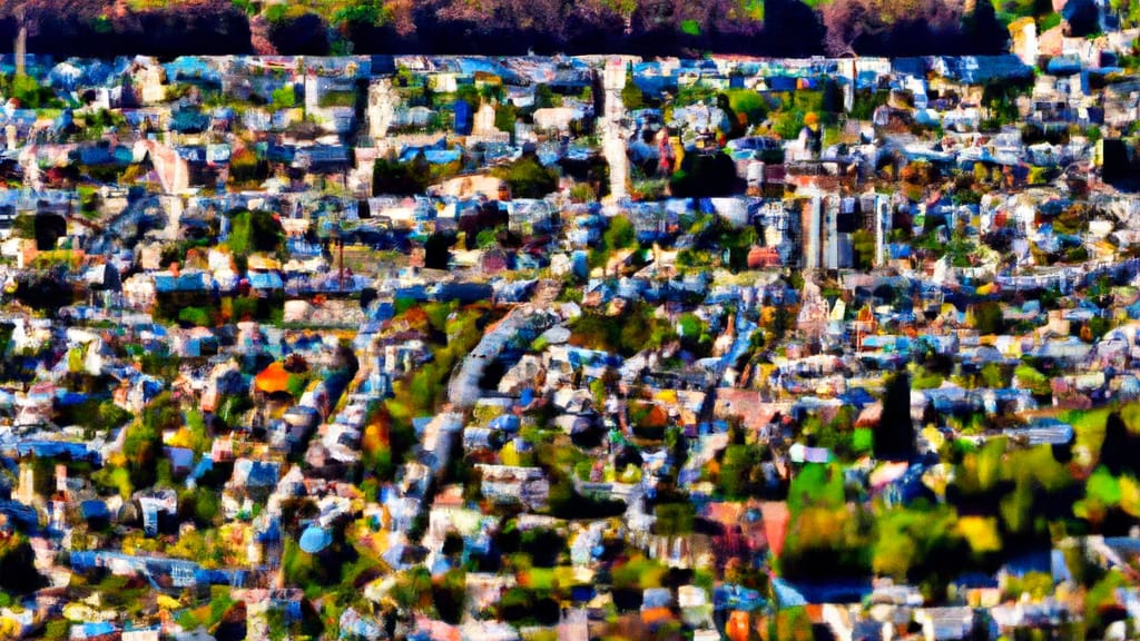 Newtown Square, Pennsylvania painted from the sky