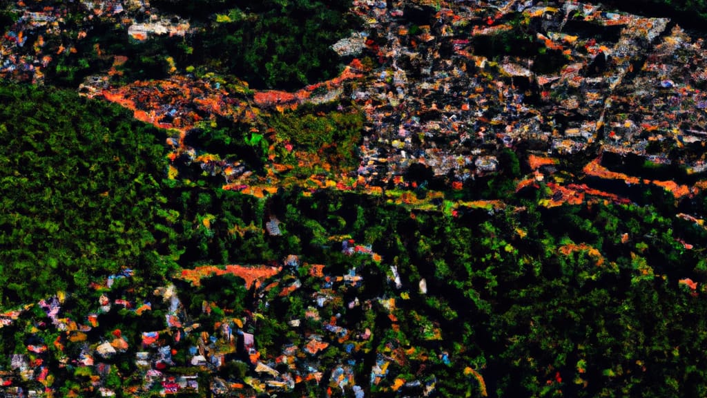 North Wilkesboro, North Carolina painted from the sky