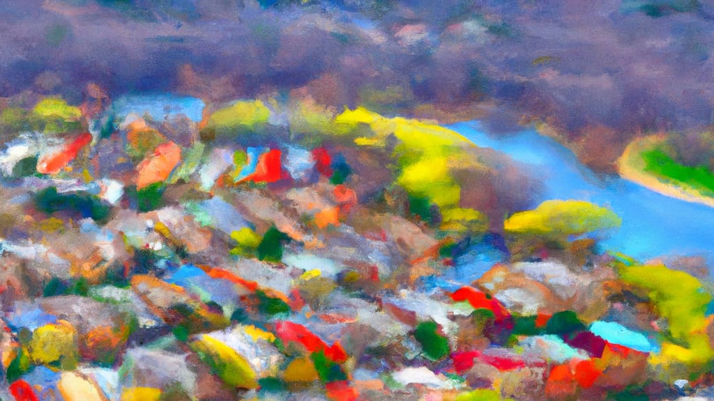 Oakbrook Terrace, Illinois painted from the sky