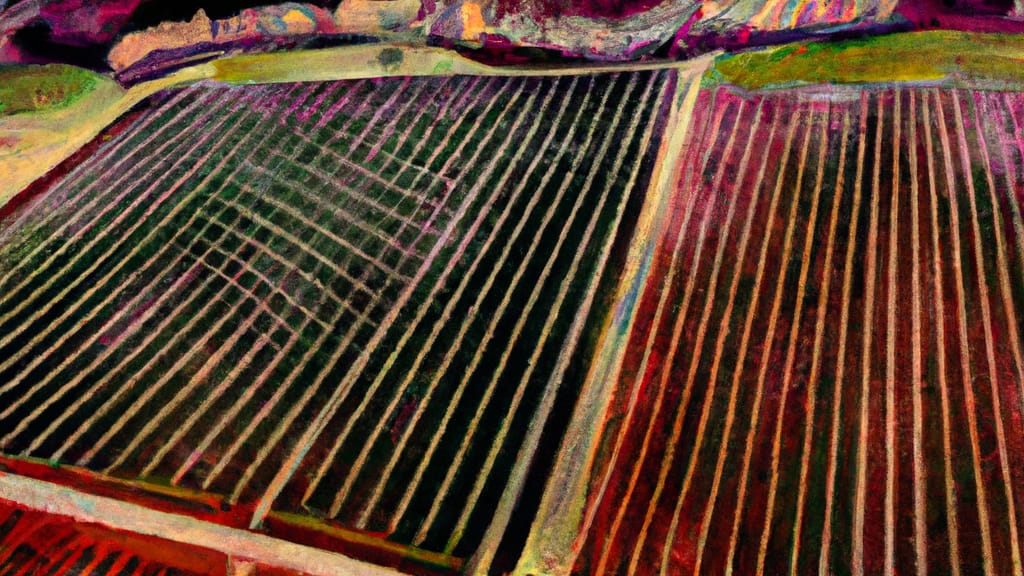 Otis Orchards, Washington painted from the sky